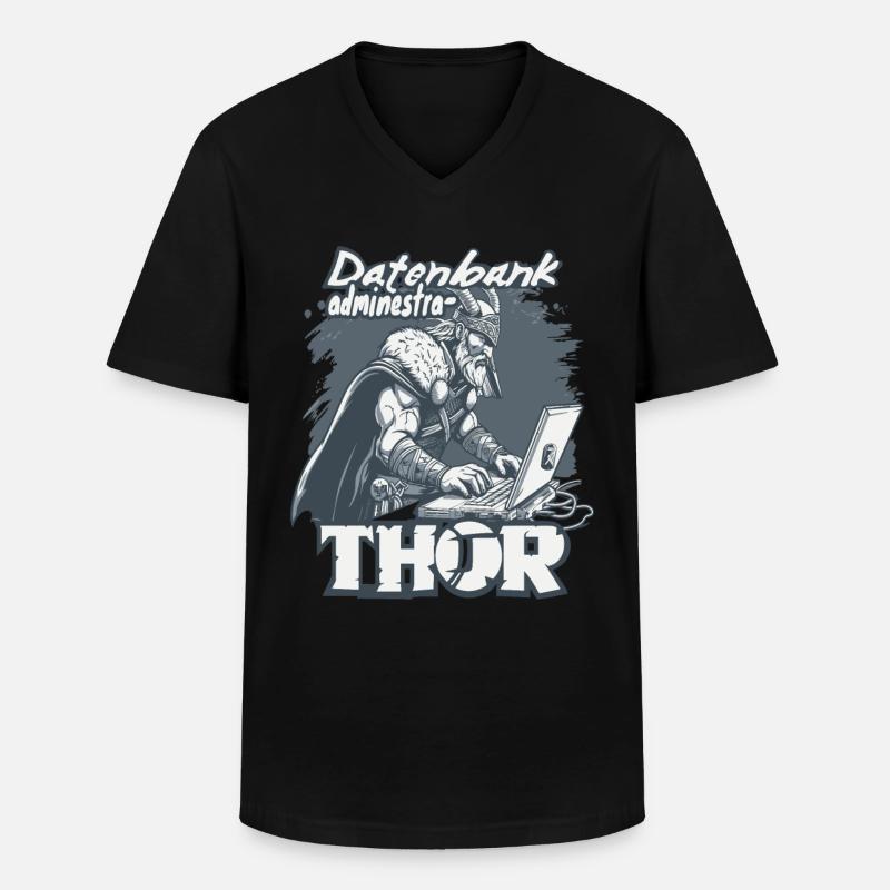 Datenbankadministrathor Codierung Datenanalyst - Männer-T-Shirt mit V-Ausschnitt - Schwarz