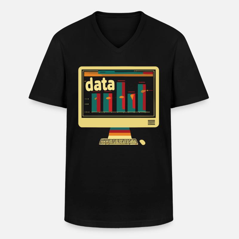 Behavioral Analyst Data Coding - Men's V-Neck T-Shirt - black