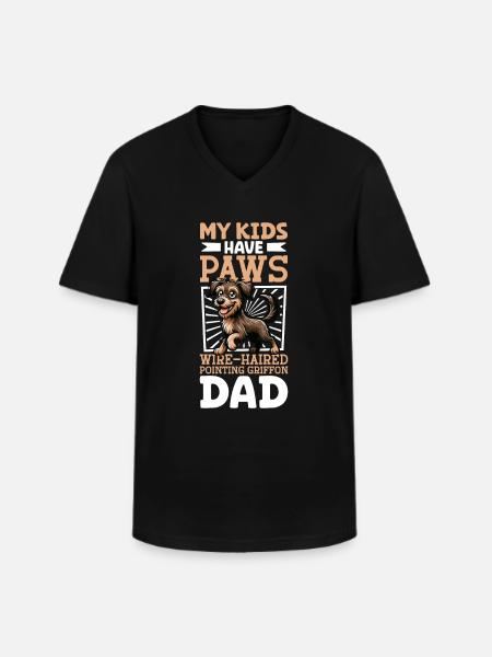 Cesky fousek Papa - T-shirt col V Homme - noir