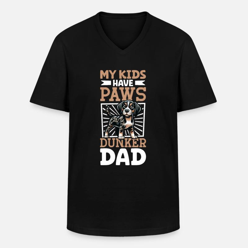 Dunker Papa - Männer-T-Shirt mit V-Ausschnitt - Schwarz
