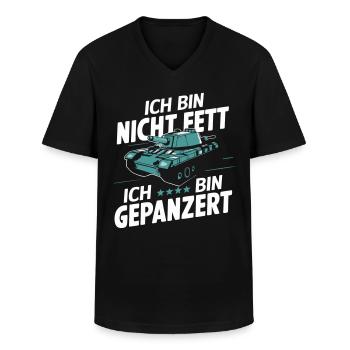 Panzer Kampfpanzer Panzerkampfwagen Panzerfahrer - Männer-T-Shirt mit V-Ausschnitt - Schwarz - Vorne - AI Model Male 178 dark (178cm)