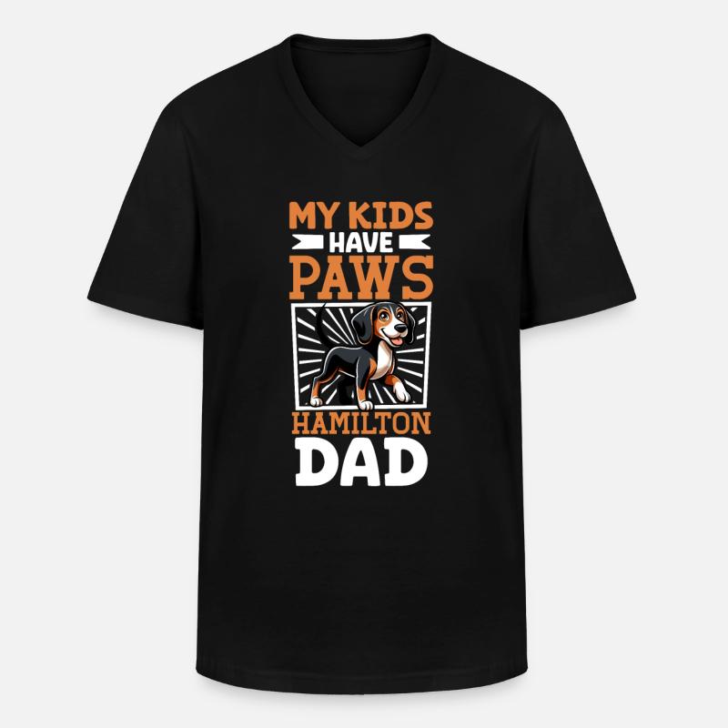 Hamiltonstövare Papa - Männer-T-Shirt mit V-Ausschnitt - Schwarz