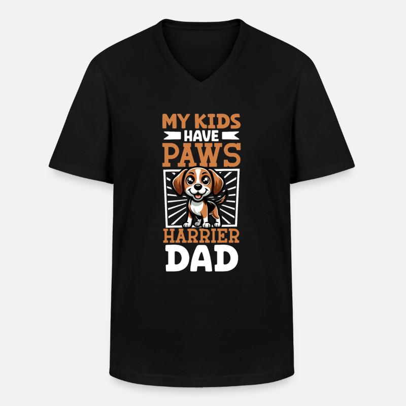 Harrier Papa - Männer-T-Shirt mit V-Ausschnitt - Schwarz