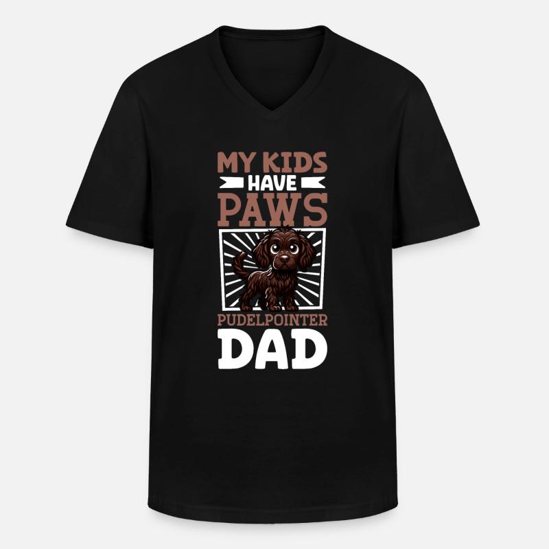 Poodle Pointer Dad - Men's V-Neck T-Shirt - black