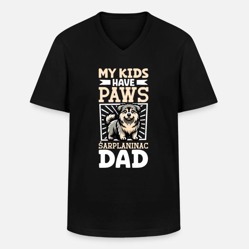 Šarplaninac Papa - Männer-T-Shirt mit V-Ausschnitt - Schwarz