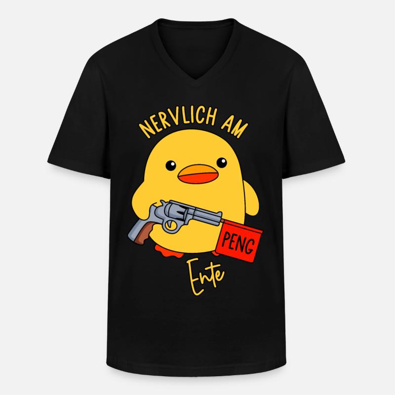 Nervlich am Ente - Männer-T-Shirt mit V-Ausschnitt - Schwarz