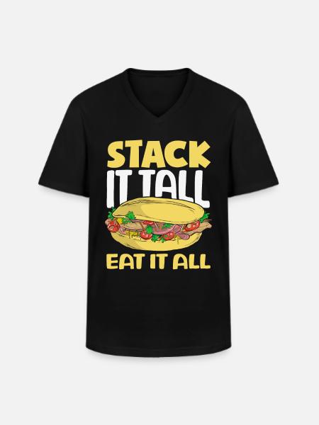 Sandwich Sandwich Snack Célébration - T-shirt col V Homme - noir