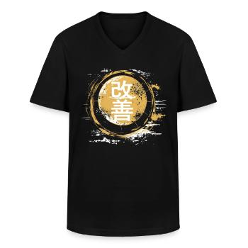 Hiragana Katakana Kaizen-methode Kaizen - Männer-T-Shirt mit V-Ausschnitt - Schwarz - Vorne - AI Model Male 178 dark (178cm)