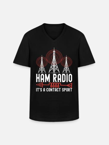 Proud amateur radio operator - Men's V-Neck T-Shirt - black