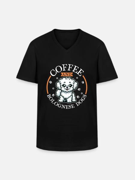 Coffee and Bolognese - Men's V-Neck T-Shirt - black