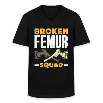 Leg Reconstruction Restoration - Men's V-Neck T-Shirt - black - Front - AI Model Male 178 dark (178cm)
