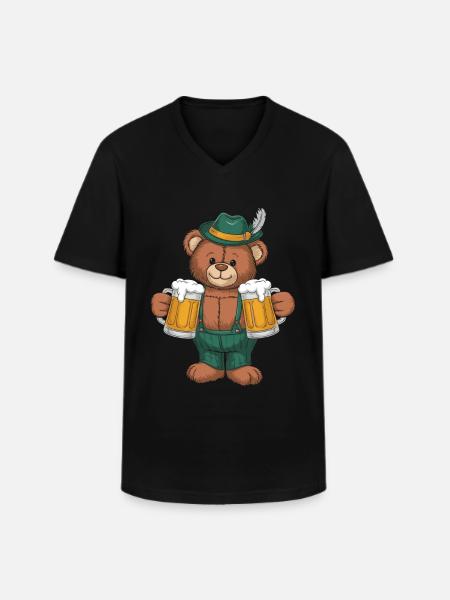 Bär Beer Bavaria - Men's V-Neck T-Shirt - black