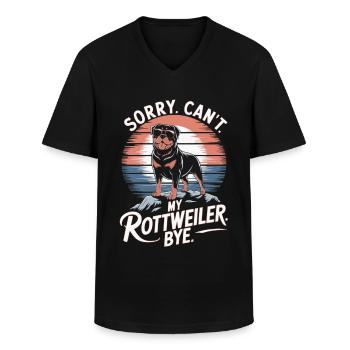 Rottweiler mit sonnenbrille vintage Spruch - Männer-T-Shirt mit V-Ausschnitt - Schwarz - Vorne - AI Model Male 178 dark (178cm)