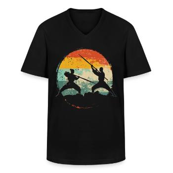 Arnis Eskrima Kali Fma - Männer-T-Shirt mit V-Ausschnitt - Schwarz - Vorne - AI Model Male 178 dark (178cm)
