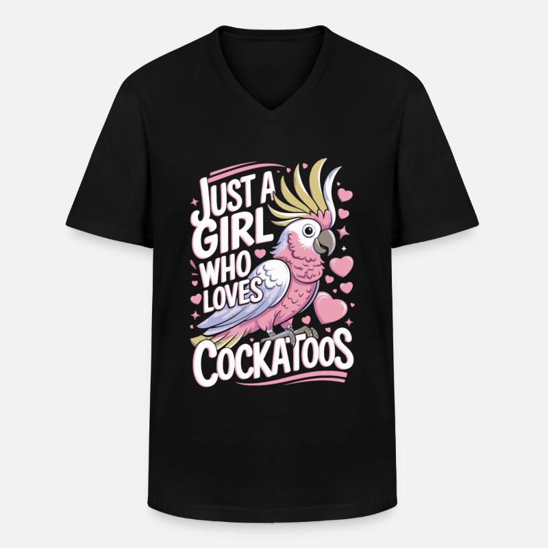 Kakadu lustiger Spruch - Männer-T-Shirt mit V-Ausschnitt - Schwarz