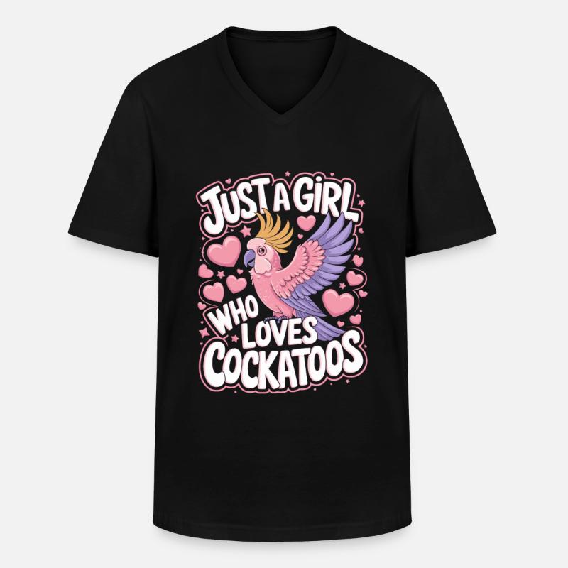 Kakadu Papagei Mädchen Spruch - Männer-T-Shirt mit V-Ausschnitt - Schwarz
