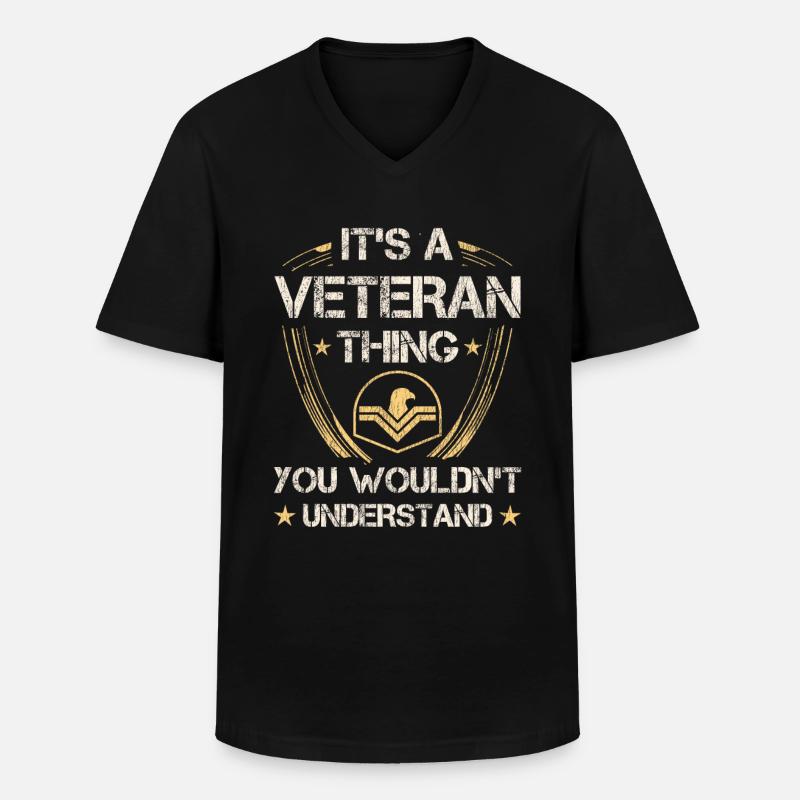 Veteran Medicated Dysfunctional - Männer-T-Shirt mit V-Ausschnitt - Schwarz