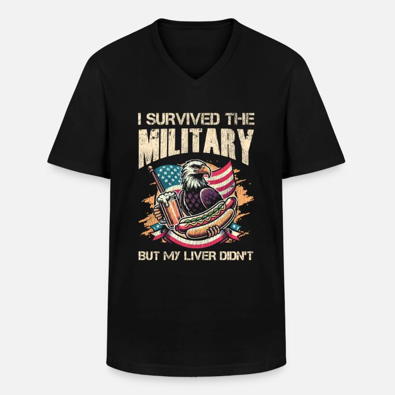 Veteran Medicated Dysfunctional - Men's V-Neck T-Shirt - black