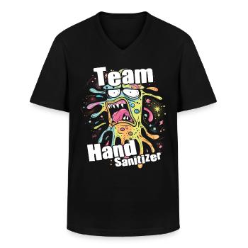 Hand sanitizer Hand washing - Men's V-Neck T-Shirt - black - Front - AI Model Male 178 dark (178cm)