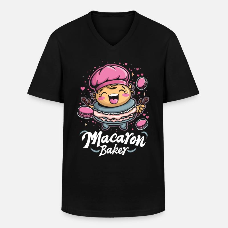 Macaron lovers Macaron Baker - Men's V-Neck T-Shirt - black