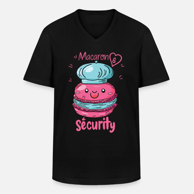 Macaron-liebhaber Macaron Baker - Männer-T-Shirt mit V-Ausschnitt - Schwarz