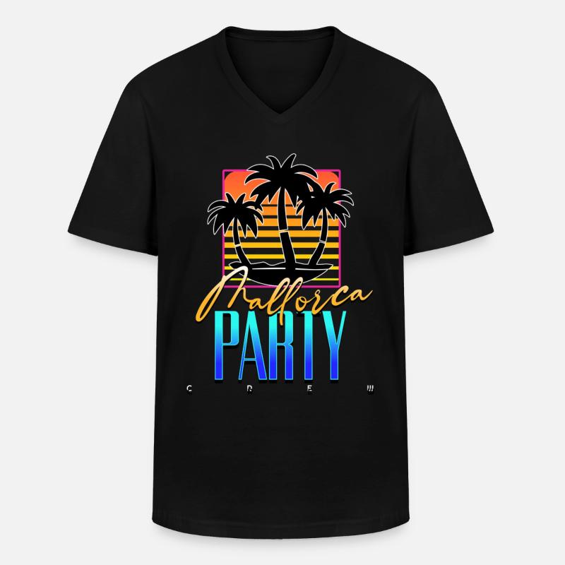 Mallorca Party Crew - Männer-T-Shirt mit V-Ausschnitt - Schwarz