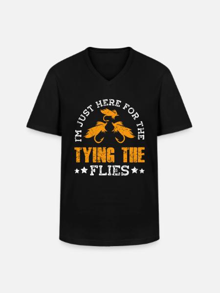 Fly Tying Fly Fishing - Men's V-Neck T-Shirt - black