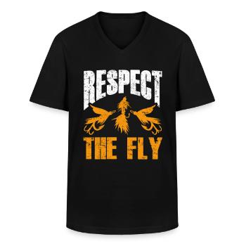 Fliegenbinden Fliegenfischen - Männer-T-Shirt mit V-Ausschnitt - Schwarz - Vorne - AI Model Male 178 dark (178cm)