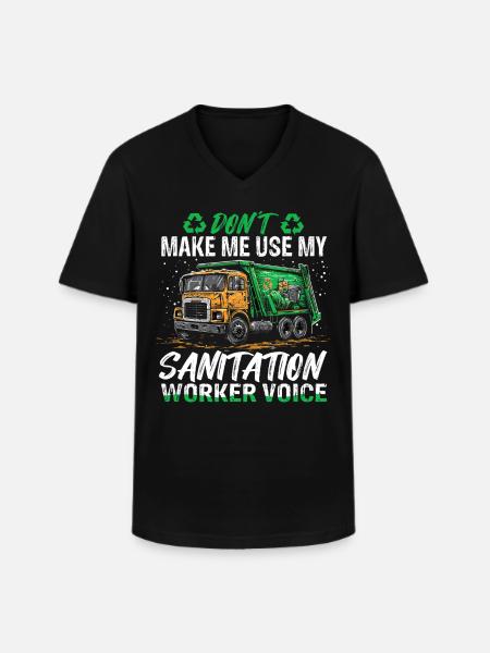 Sopbilschaufför för renhållningsarbetare - T-shirt med V-ringning herr - svart