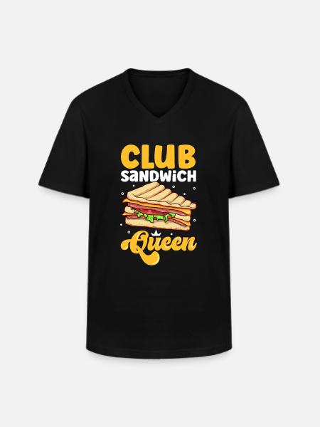 Club Sandwich Koningin - Klassiek mannen T-shirt met V-hals - zwart