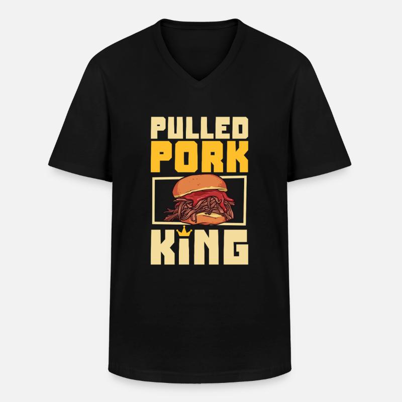 Pulled Pork Sandwich King - Männer-T-Shirt mit V-Ausschnitt - Schwarz