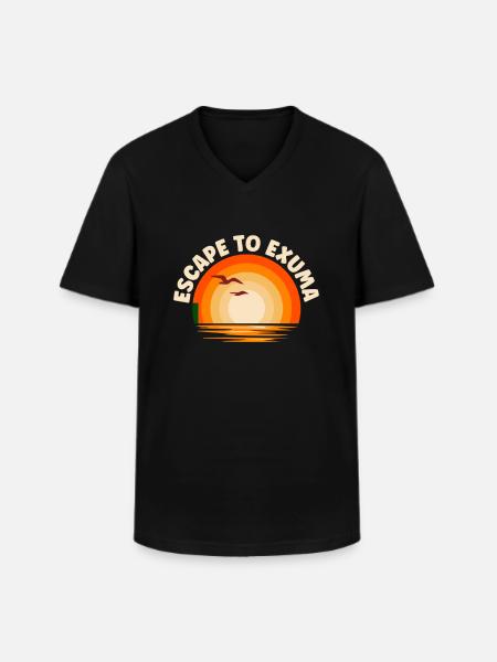 I'm fleeing to Exuma - Men's V-Neck T-Shirt - black