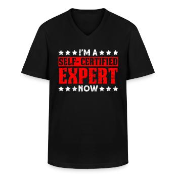 Ich habe das Sicherheitsvideo gesehen - Männer-T-Shirt mit V-Ausschnitt - Schwarz - Vorne - AI Model Male 178 dark (178cm)