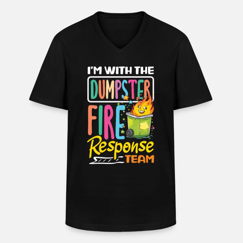 Müllcontainer Fire Response Team Leader - Männer-T-Shirt mit V-Ausschnitt - Schwarz