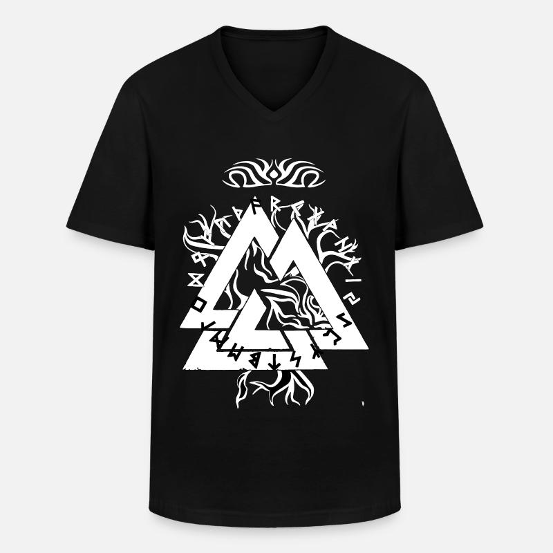 Magic Rune Triangle design - Men's V-Neck T-Shirt - black