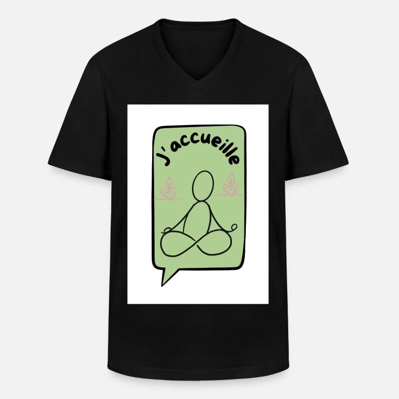 Ich begrüße ocker - Männer-T-Shirt mit V-Ausschnitt - Schwarz