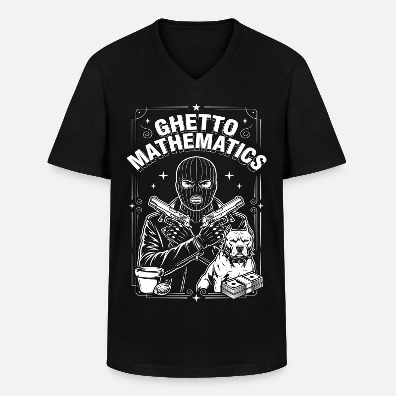Ghetto Mathematics - Männer-T-Shirt mit V-Ausschnitt - Schwarz