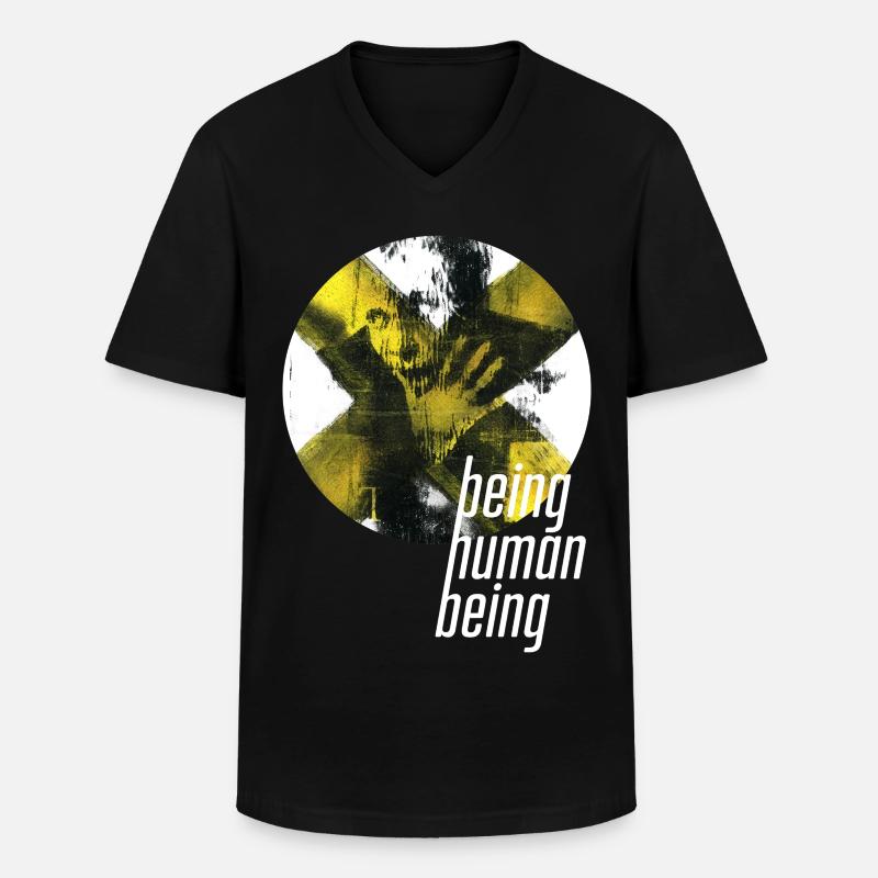 ThinkBick_being_human_being_2026_5 - T-shirt col V Homme - noir