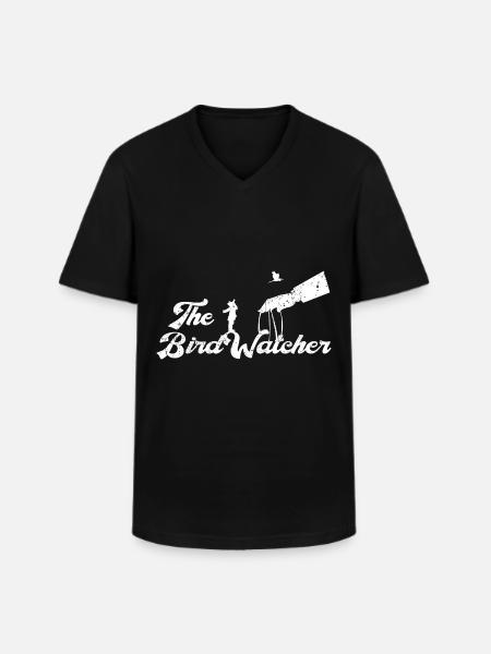 The birdwatcher ornithologist - Men's V-Neck T-Shirt - black