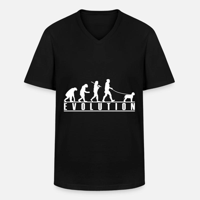 Lagotto Romagnolo Evolution - Männer-T-Shirt mit V-Ausschnitt - Schwarz