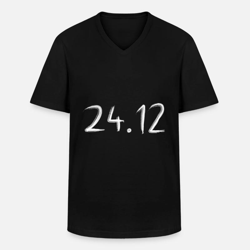 Weihnachten Datum 24 12 - Männer-T-Shirt mit V-Ausschnitt - Schwarz