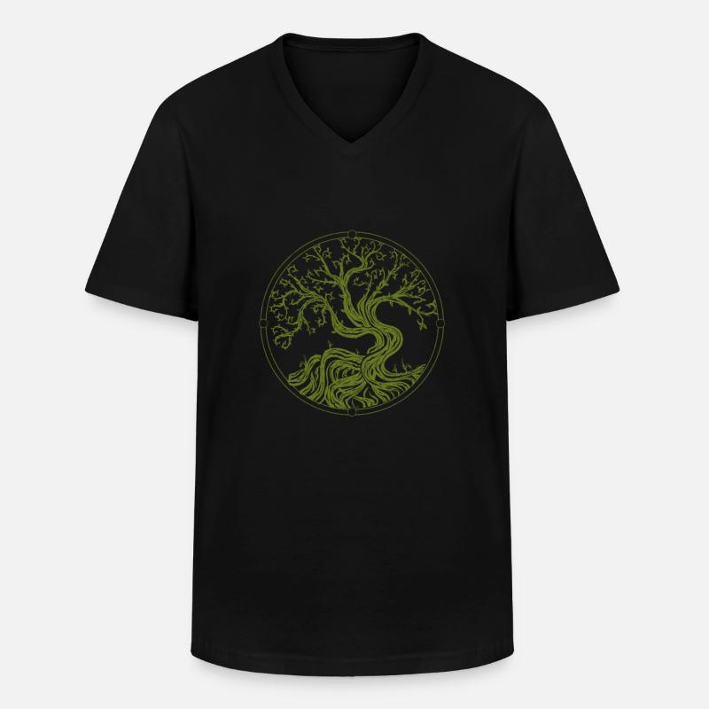 Lebensbaum - Männer-T-Shirt mit V-Ausschnitt - Schwarz
