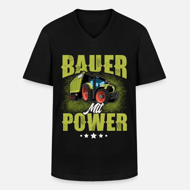 Landwirt Bauer - Männer-T-Shirt mit V-Ausschnitt - Schwarz