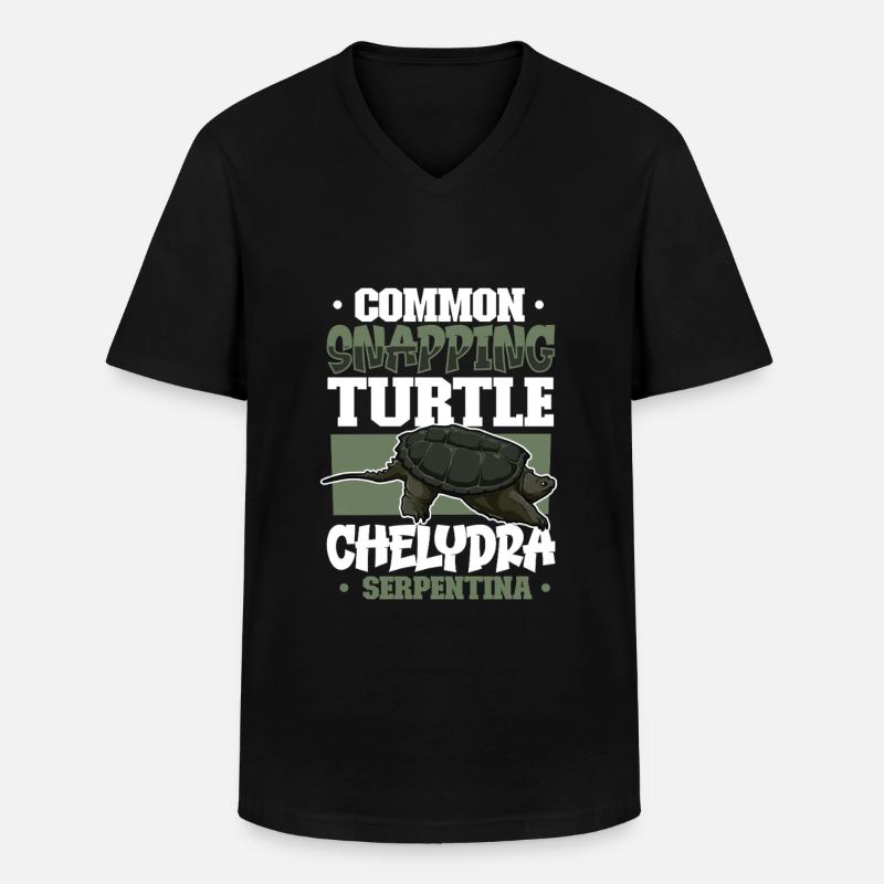 Snapping Turtle - Men's V-Neck T-Shirt - black