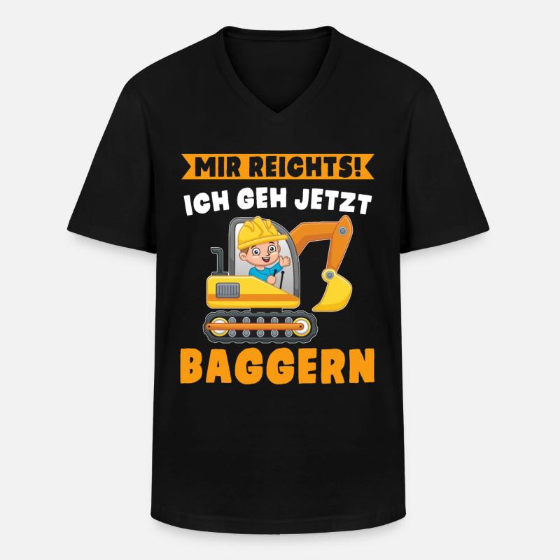 Baggern Lustiger Spruch Jungen Bagger - Männer-T-Shirt mit V-Ausschnitt - Schwarz