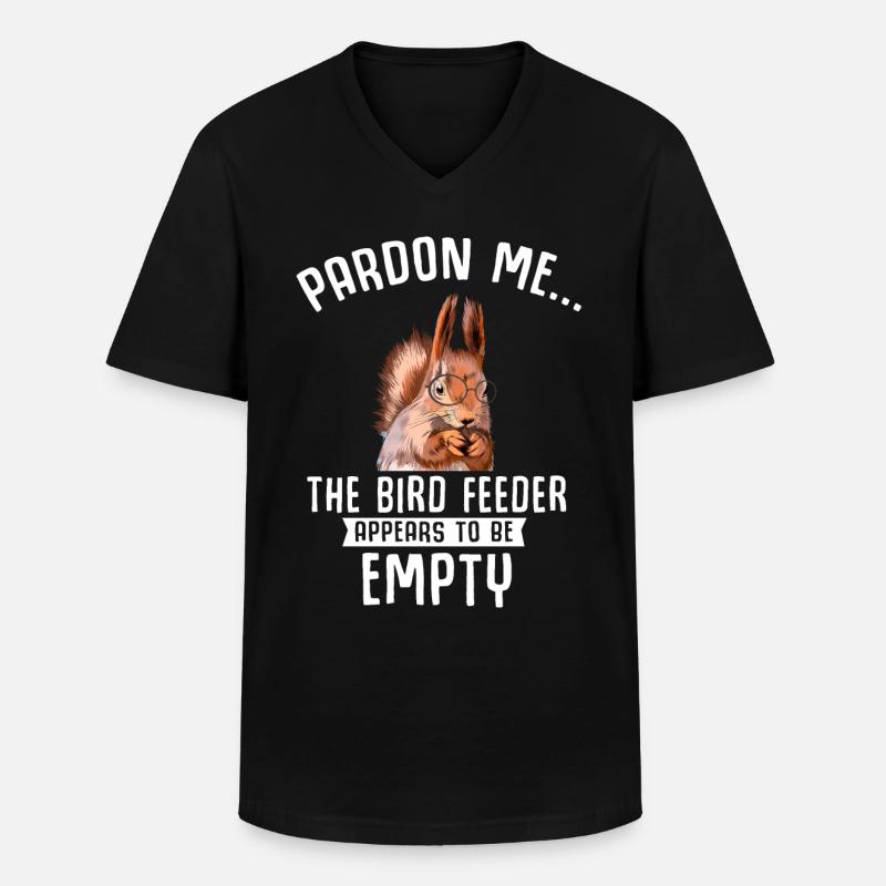 Leere Vogelfutterstelle Eichhörnchen - Männer-T-Shirt mit V-Ausschnitt - Schwarz