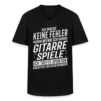 Gitarrenspieler Musikinstrument Musik Gitarrist - Männer-T-Shirt mit V-Ausschnitt - Schwarz - Vorne - AI Model Male 178 dark (178cm)