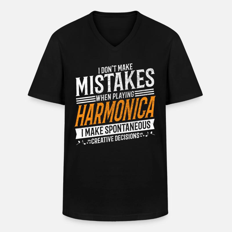 Harmonica Creative Harmonica Player - T-shirt col V Homme - noir