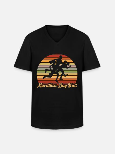 Half Marathon Jogging Running Gift - Men's V-Neck T-Shirt - black