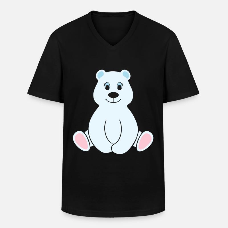 Polarbär Eisbär - Männer-T-Shirt mit V-Ausschnitt - Schwarz